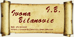 Ivona Bilanović vizit kartica